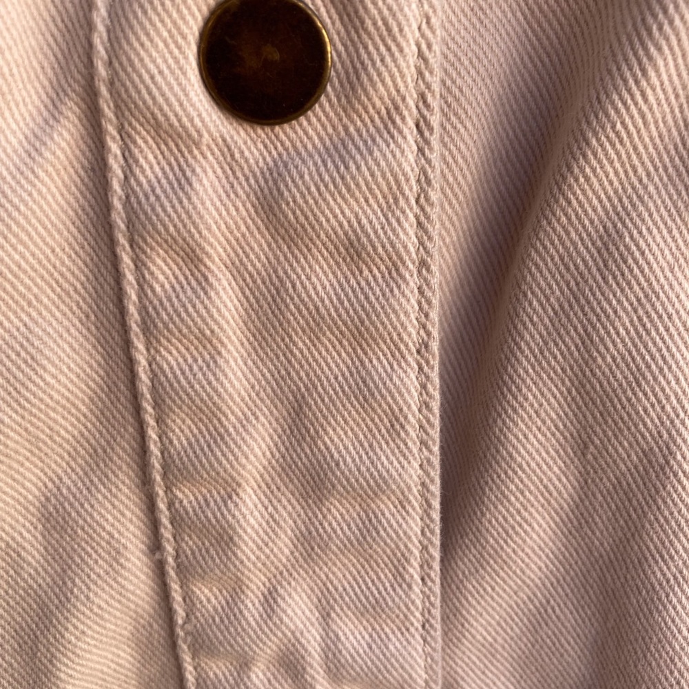 Cotton:On Shirt Jacket Denim Cropped Frayed Hem Snap Closure Size 8 - Picture 7 of 15